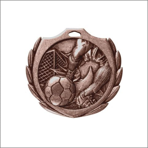 Burst Soccer Medal 2¼" – Gold, Silver & Bronze Award Medal