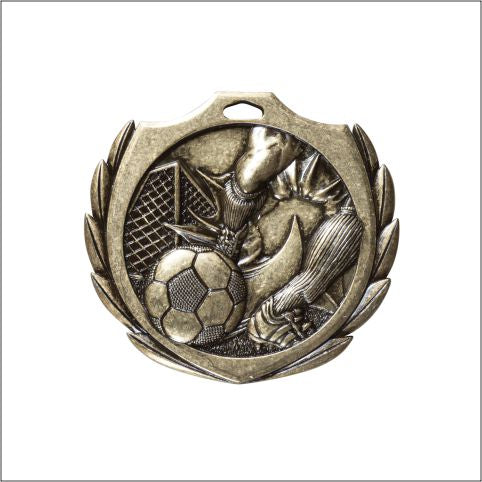 Burst Soccer Medal 2¼" – Gold, Silver & Bronze Award Medal