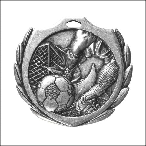 Burst Soccer Medal 2¼" – Gold, Silver & Bronze Award Medal