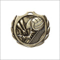 Burst Volleyball Medal 2¼" – Gold, Silver & Bronze Award Medal