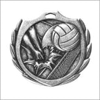 Burst Volleyball Medal 2¼" – Gold, Silver & Bronze Award Medal