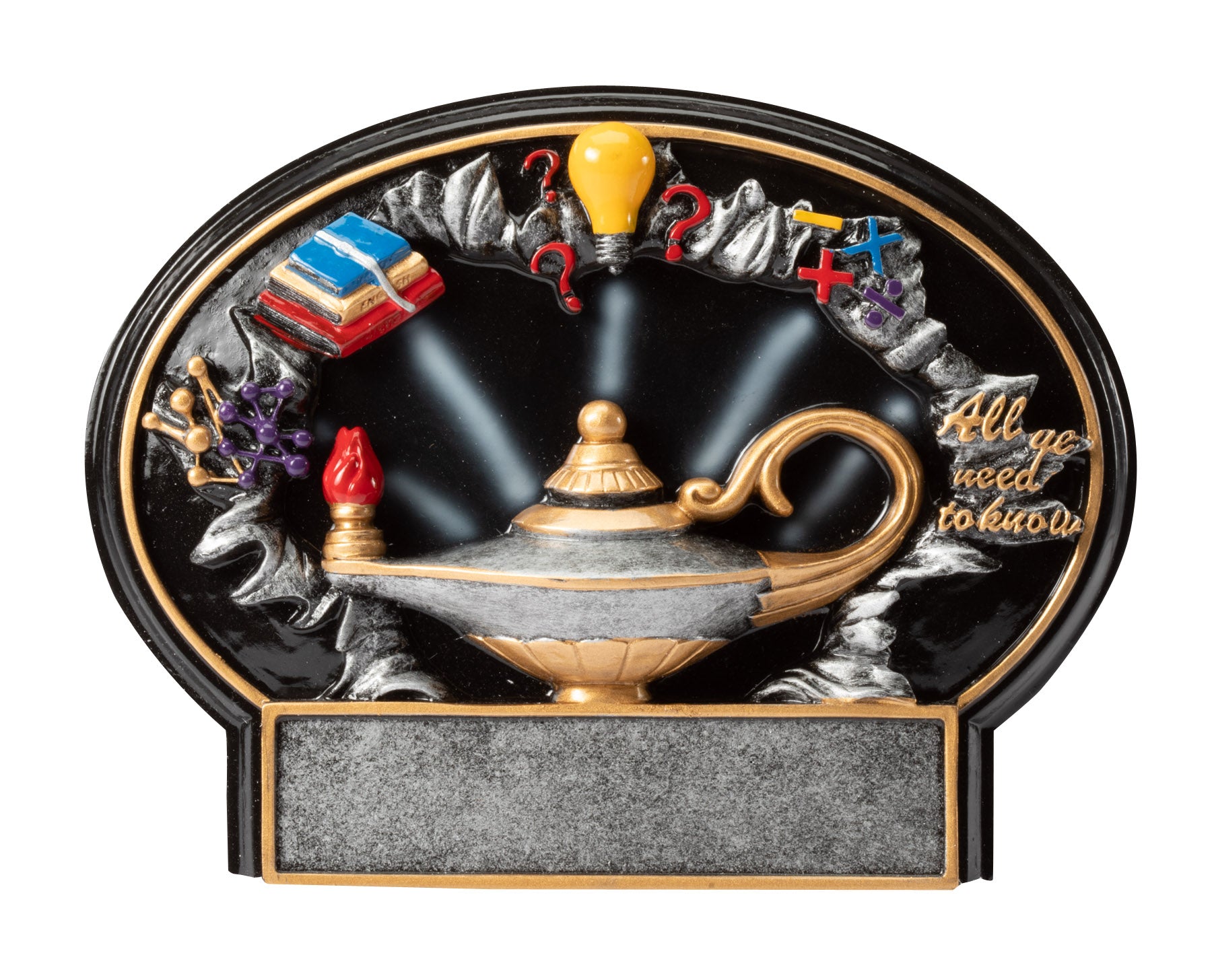 Lamp of Knowledge Resin Award – Academic Recognition Plaque