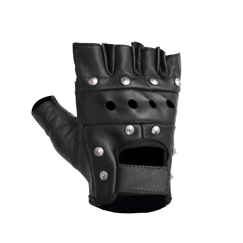 Guantes de Cuero sin Dedos Steel Star para Hombre – Con Tachuelas