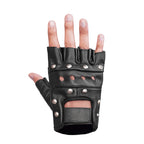 Guantes de Cuero sin Dedos Steel Star para Hombre – Con Tachuelas