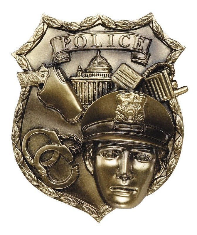 Police Shield Plaque Mount – Resin Law Enforcement Award Accent