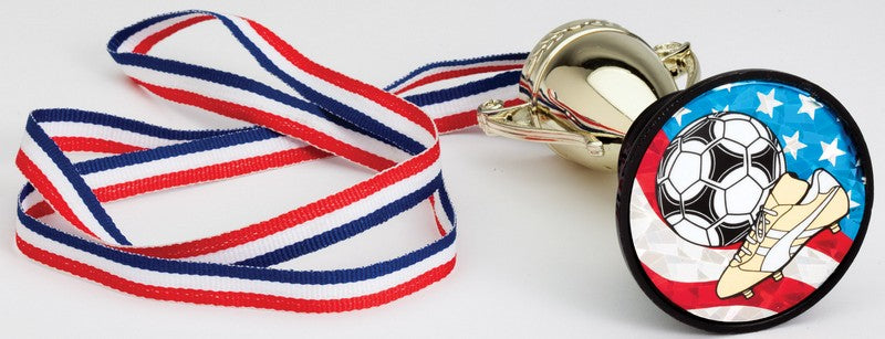 Premio con cinta para el cuello tipo trofeo (incluye cinta)