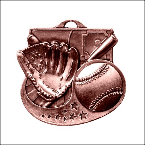 Baseball Diecast Medal 2" – Gold, Silver & Bronze Award Medal