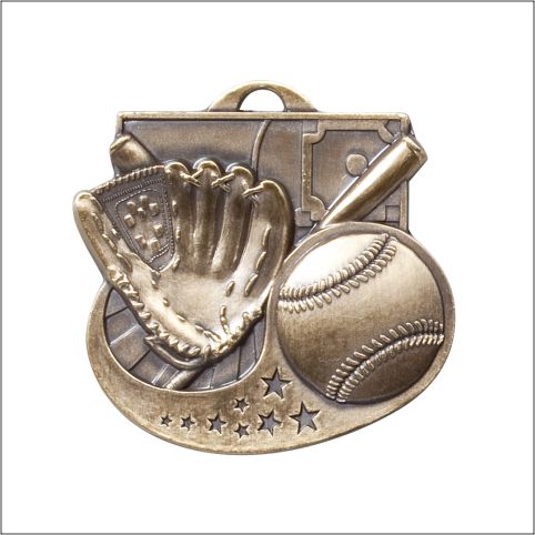 Baseball Diecast Medal 2" – Gold, Silver & Bronze Award Medal
