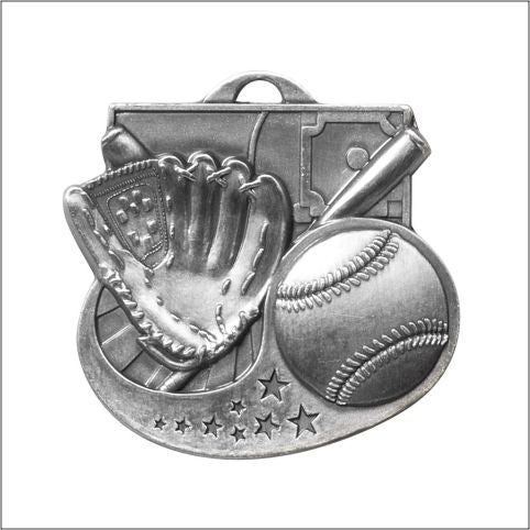 Baseball Diecast Medal 2" – Gold, Silver & Bronze Award Medal