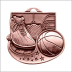 Basketball Diecast Medal 2" – Gold, Silver & Bronze Award Medal