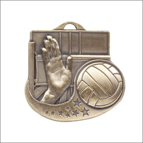 Volleyball Medal – Antique Finish (2")