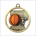 Basketball 3-D Game Ball Medal – 2" Gold Award Medal