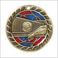 Volleyball Glitter Glass Medal – 2½" Gold Volleyball Award Medal