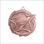 Star Baseball Medal 2⅜" – Gold, Silver & Bronze Award Medal
