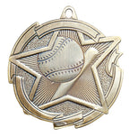 Star Baseball Medal 2⅜" – Gold, Silver & Bronze Award Medal