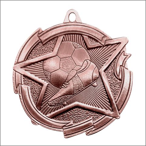 Star Soccer Medal 2⅜" – Gold, Silver & Bronze Award Medal