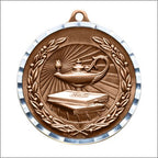 Lamp of Knowledge Antique Medal 2" – Gold, Silver & Bronze Academic Award