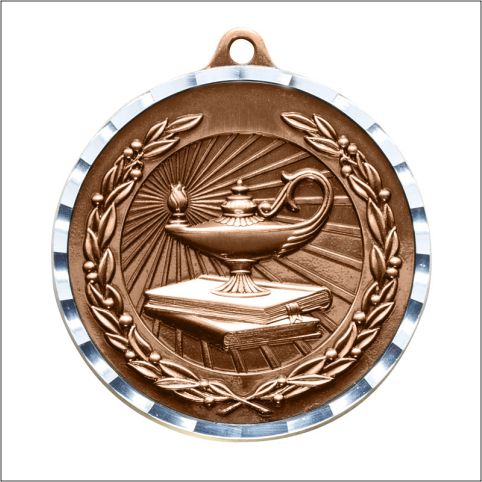 Lamp of Knowledge Antique Medal 2" – Gold, Silver & Bronze Academic Award