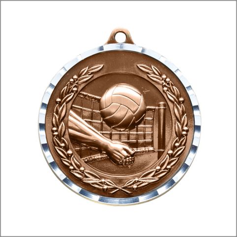 Antique Volleyball Medal 2" – Gold, Silver & Bronze Award Medal