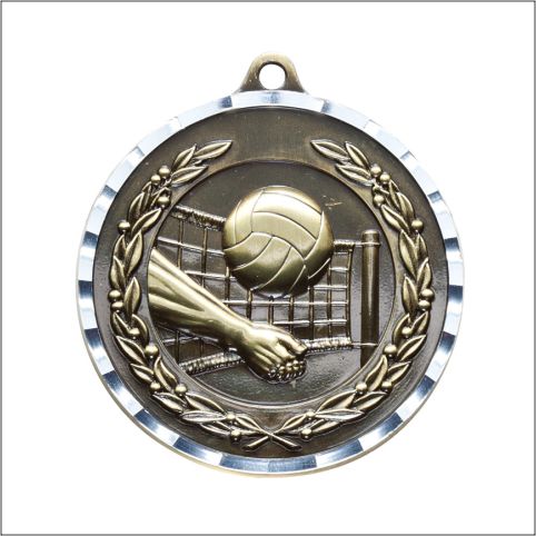Antique Volleyball Medal 2" – Gold, Silver & Bronze Award Medal