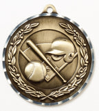Baseball Medal 2¾"  – Gold, Silver & Bronze Award Medal