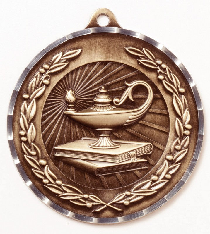 Lamp of Knowledge Medal – Antique Finish (2.75" Large Medal)