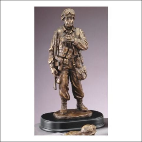 Military Soldier with Binoculars Trophy – 14" Resin Military Recognition Award