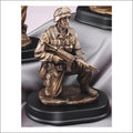 Military Kneeling Soldier Trophy – 10" Resin Military Recognition Award