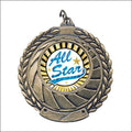 1" Insert Medal – Antique Gold, Silver & Bronze Mini Award Medal