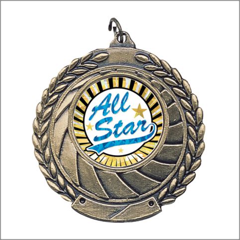 1" Insert Medal – Antique Gold, Silver & Bronze Mini Award Medal