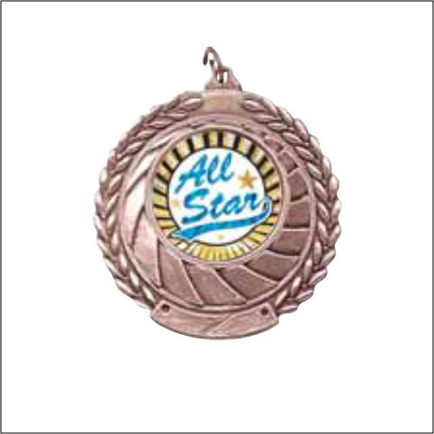 1" Insert Medal – Antique Gold, Silver & Bronze Mini Award Medal