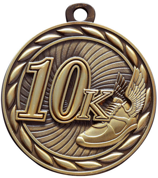 10K Marathon Medal – Antique Gold Finish (2.5”)