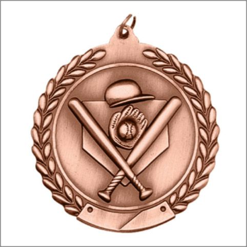 Baseball Medal 2¾" – Gold, Silver & Bronze Award Medal