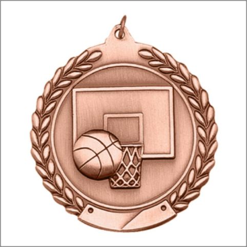 Basketball Medal 2¾" – Gold, Silver & Bronze Award Medal