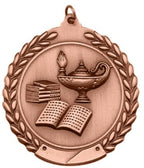 Lamp of Knowledge Medal 2¾" – Gold, Silver & Bronze Academic Award Medal