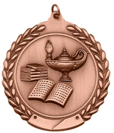Lamp of Knowledge Medal 2¾" – Gold, Silver & Bronze Academic Award Medal