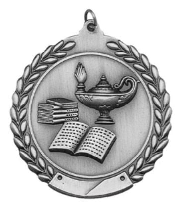 Lamp of Knowledge Medal 2¾" – Gold, Silver & Bronze Academic Award Medal