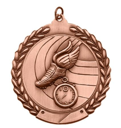 Track & Field Medal  2 ¾"  – Gold, Silver & Bronze Award Medal