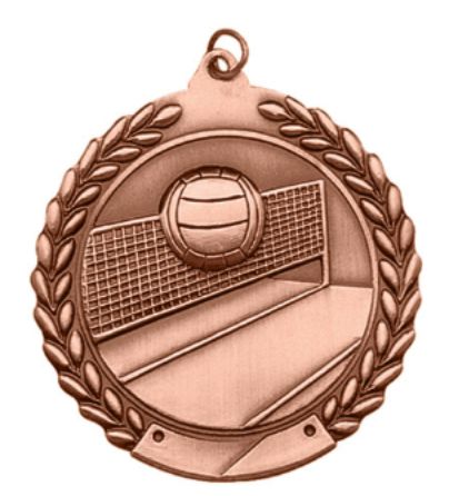 Volleyball Medal 2¾" – Gold, Silver & Bronze Award Medal