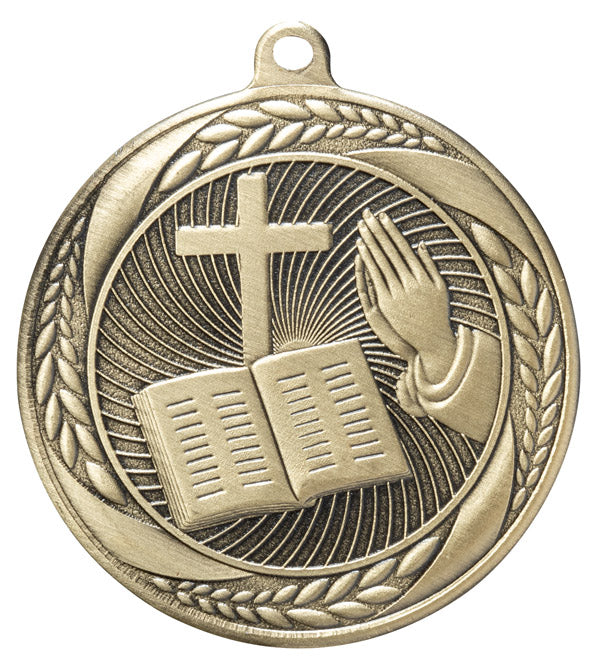 Church Medal – Antique Gold Finish (2.5”)