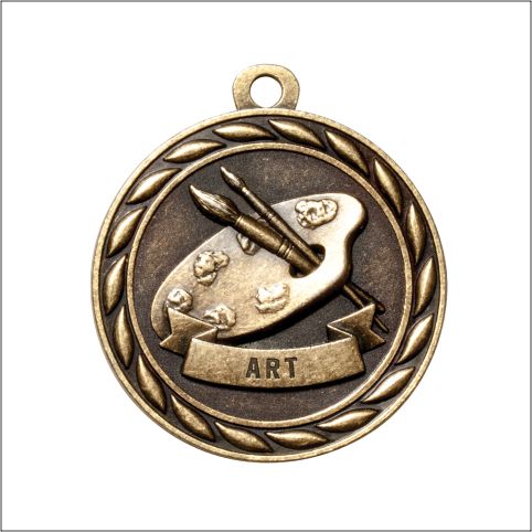 Scholastic Art Medal – Antique Gold Finish (2.25”)