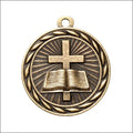 Scholastic Christian Medal – Antique Gold Finish (2.25”)