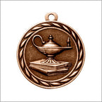 Scholastic Lamp of Knowledge Medal – Antique Finish (2.25”)