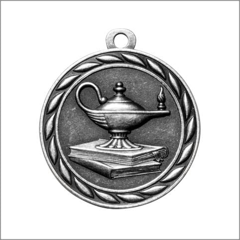 Scholastic Lamp of Knowledge Medal – Antique Finish (2.25”)