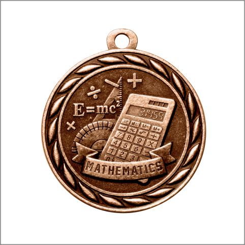 Scholastic Mathematics Medal – Antique Finish (2.25”)