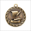 Scholastic Writing Medal – Antique Gold Finish (2.25”)