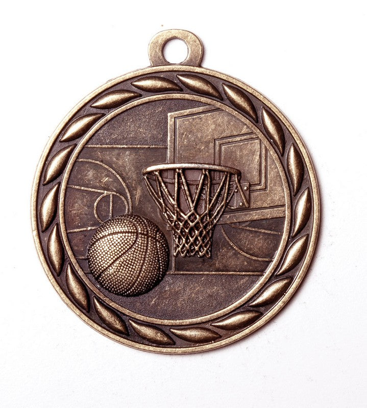 Basketball Medal – Antique Finish (2.25”)
