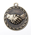 Handshake Medal – Antique Gold Finish (2.25”)