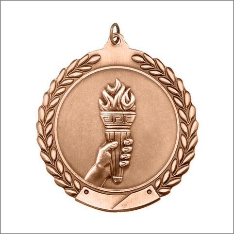 Torch Medal – Antique Finish (1.75" - Classic Laurel Design)