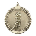 Torch Medal – Antique Finish (1.75" - Classic Laurel Design)